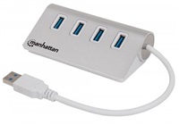 MANHATTAN USB 3.0 Hub, 4 Ports, Bus Power, Aluminum Housing 163767