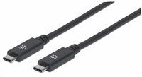 Manhattan USB-C 3.1 Gen2 cable, USB C/USB C M/M 1cm Čierna 355223
