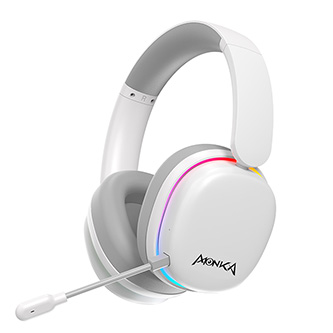 Marvo MONKA ECHO RS, slúchadlá s mikrofónom, biela, podsvietená, Tri-mode HG9070W