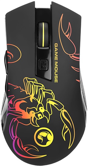 Marvo Myš M209, 6400DPI, optika, 6tl., 1 koliesko, drôtová USB, čierna, herná, podsvietená