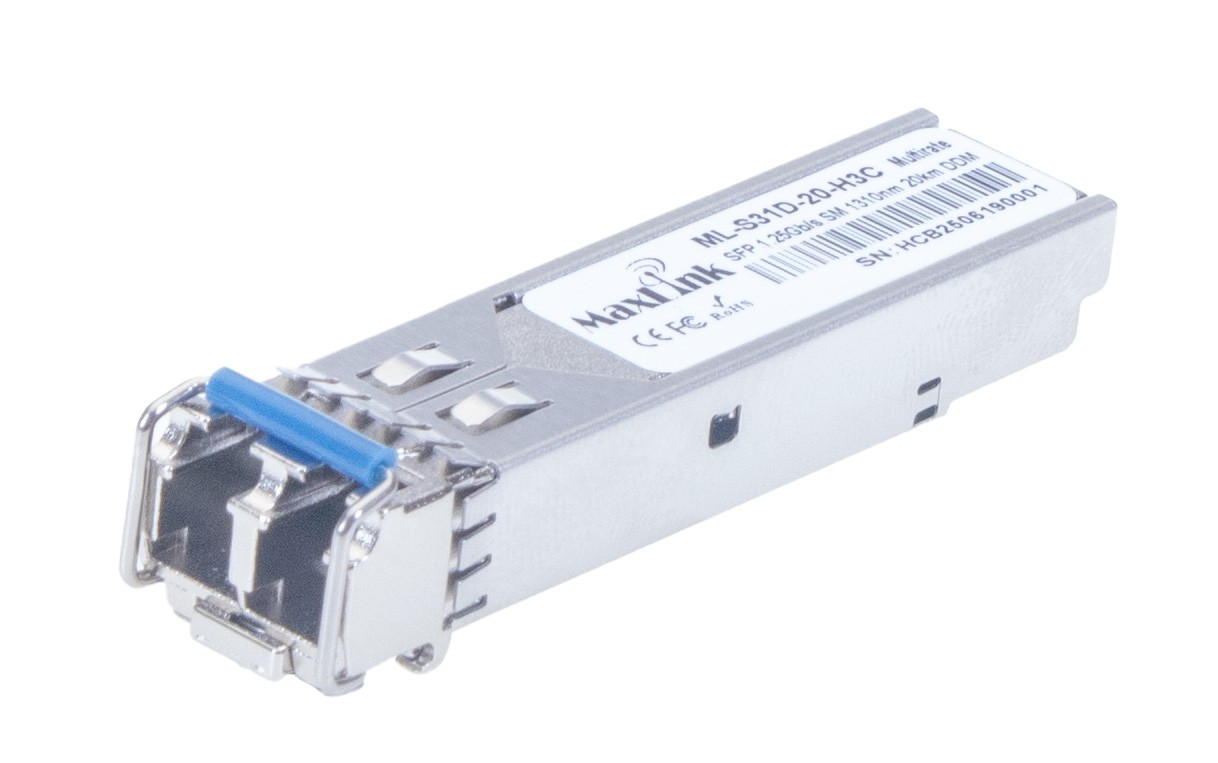MaxLink 1.25G SFP optický HP modul, SM, 1310nm, 3km, 2x LC konektor, DDM, H3C kompatibilní ML-S31D-3-H3C