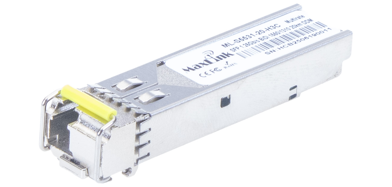 MaxLink 1.25G SFP optický HP modul, WDM(BiDi), SM, Tx 1550/Rx1310nm, 20km,1xLC konektor, DDM, H3C ML-S5531-20-H3C