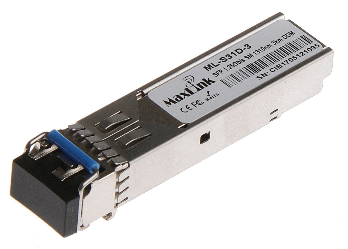 MaxLink 1.25G SFP optický modul, SM, 1310nm, 3km, 2x LC konektor, DDM ML-S31D-3