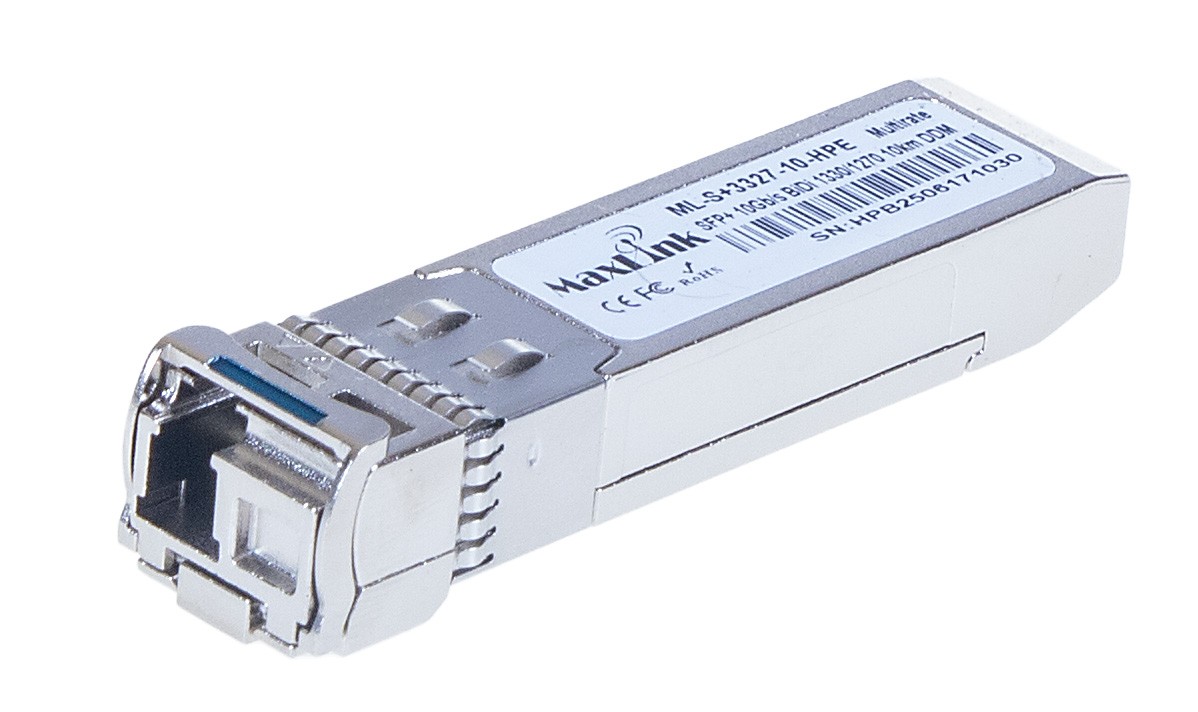 MaxLink 10G SFP+ optický HP modul, WDM(BiDi), SM, Tx 1330/Rx1270nm, 10km, 1x LC konektor, DDM, HPE ML-S+3327-10-HPE