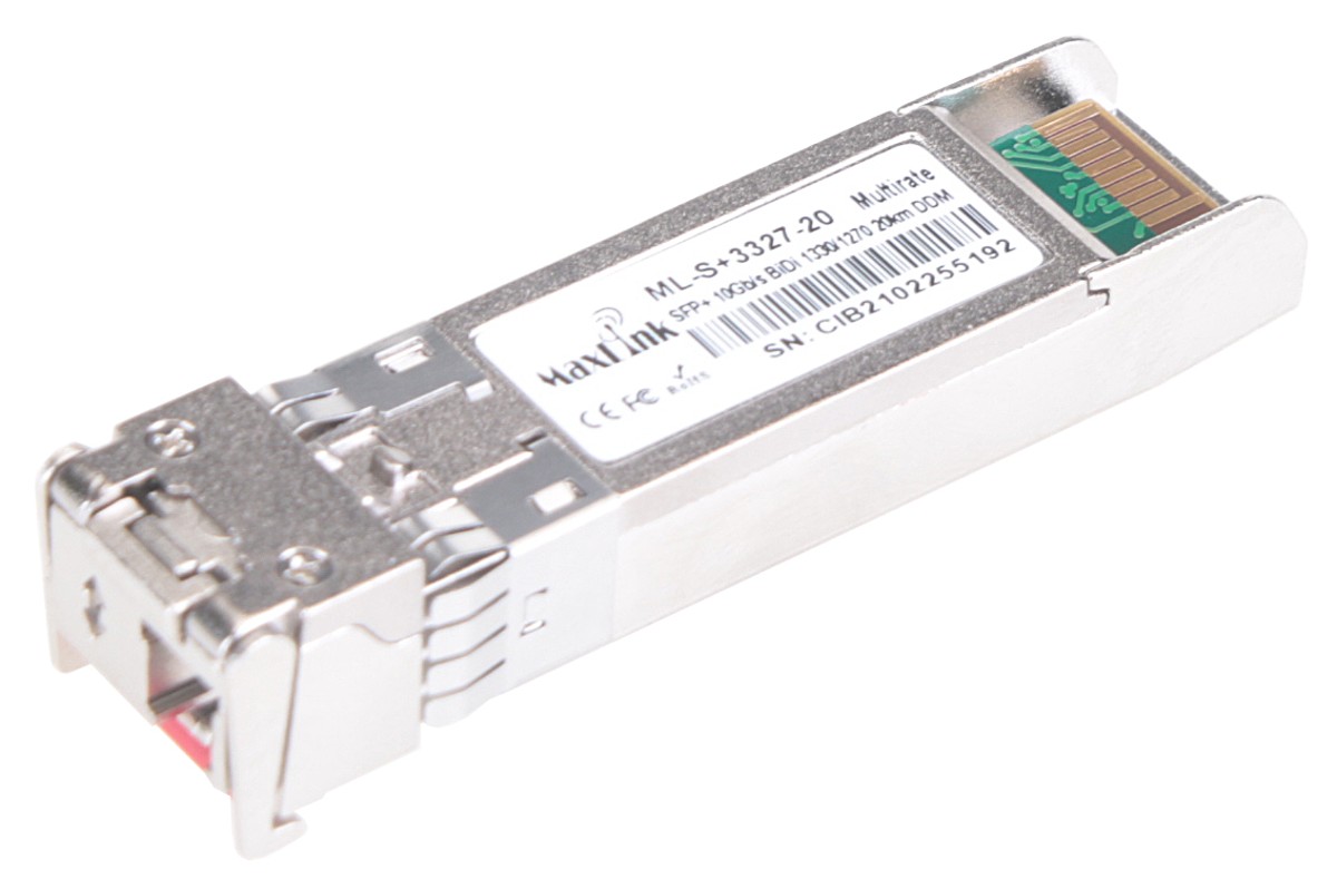 MaxLink 10G SFP+ optický modul, WDM(BiDi), SM, Tx 1330/Rx1270nm, 20km, 1x LC konektor, DDM ML-S+3327-20