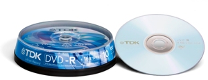 Média DVD-R TDK 4,7GB 16x 10-cake