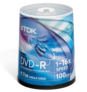 Média DVD-R TDK 4,7GB 16x 100-cake t19479