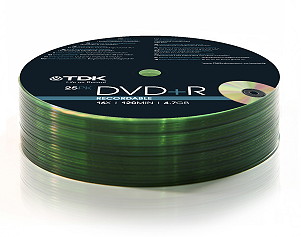 Média TDK DVD+R 16x Shrink Wrap spindl 25 ks /pack t78649