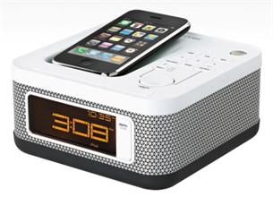 Memorex mini radiobudík, stříbrný pro iPod/iPhone m10129