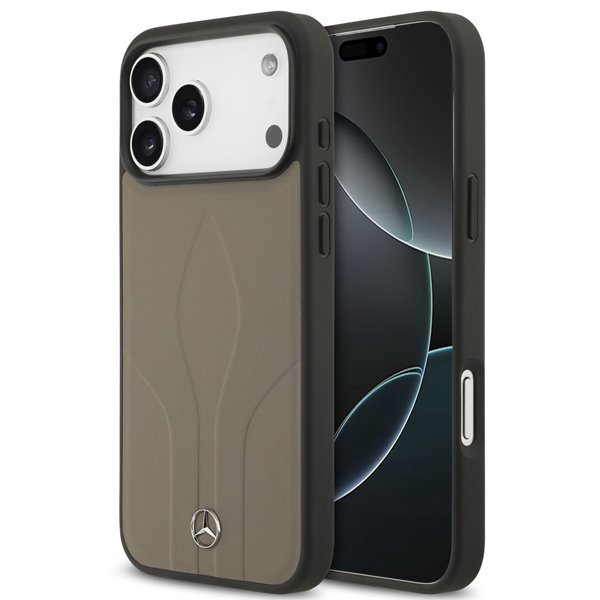 Mercedes Leather The Move MagSafe Zadný Kryt pre iPhone 17 Pro Max béžový 57983127860