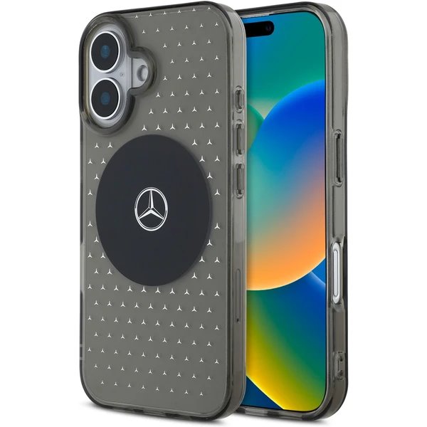 Mercedes PC/TPU Star Pattern MagSafe Zadný Kryt pre iPhone 16 Plus čierny 57983122400
