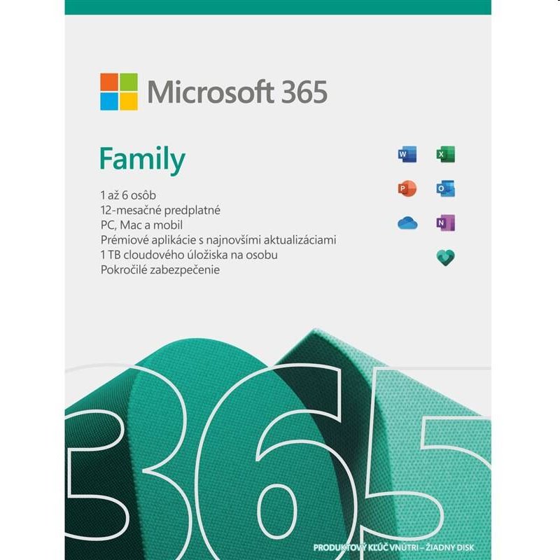 Microsoft 365 Family P8 Mac/Win, 1 Rok, SK 6GQ-01601