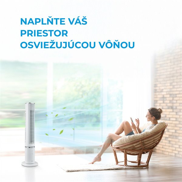 MIDEA Aroma Smart ventilátor MFZ402R0BPW, odnim. DO, teplotný senzor, 4 rýchlostí, 7h progr. časovač,