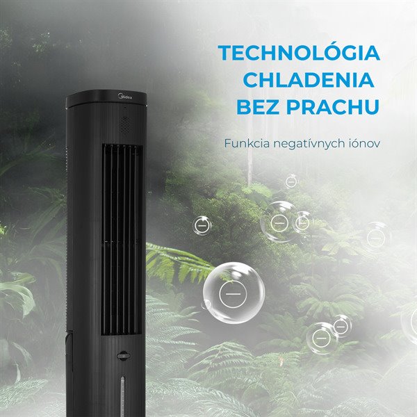 Midea ventilátor s chladením MAC402R0BPK, dialkove ovládanie, 3 rýchlostí, 7h progr. časovač, Touch Panell