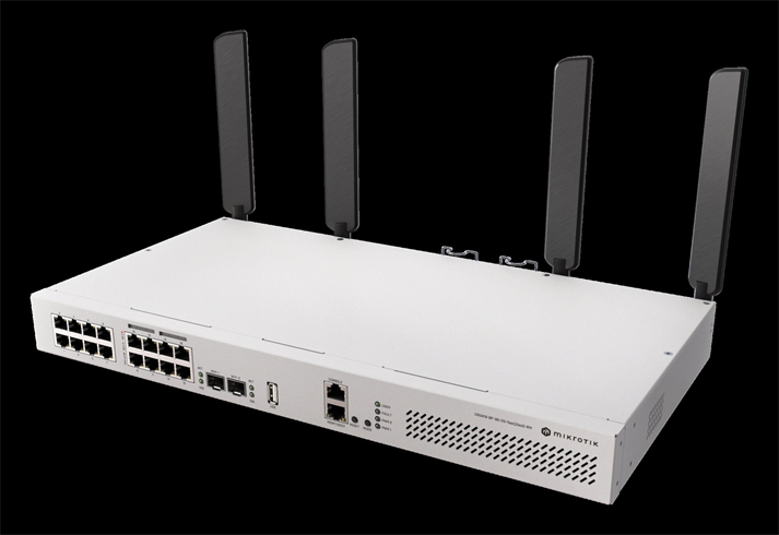 MikroTik CRS418-8P-8G-2S+5axQ2axQ-RM 4x4 MIMO WiFi6 16-portový Gigabit Cloud Router Switch