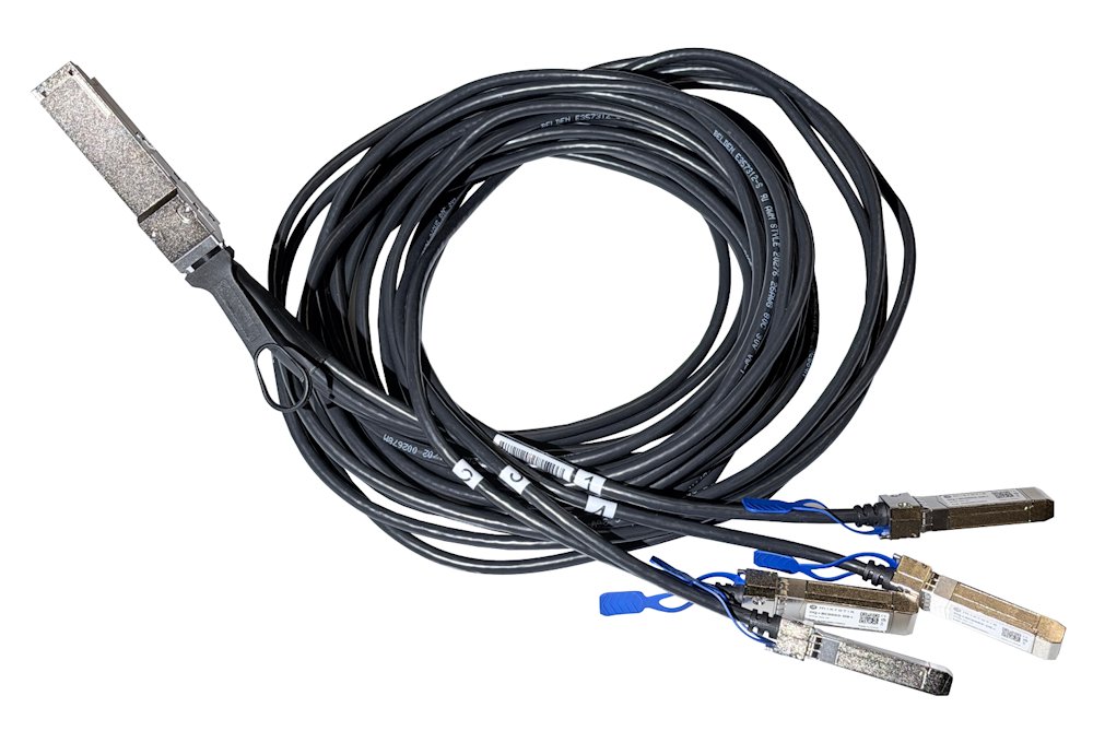 MikroTik DQ+BC0003-DS+ 200G/400G na 4× 50G MiniGBIC moduly, 3m, QSFP56