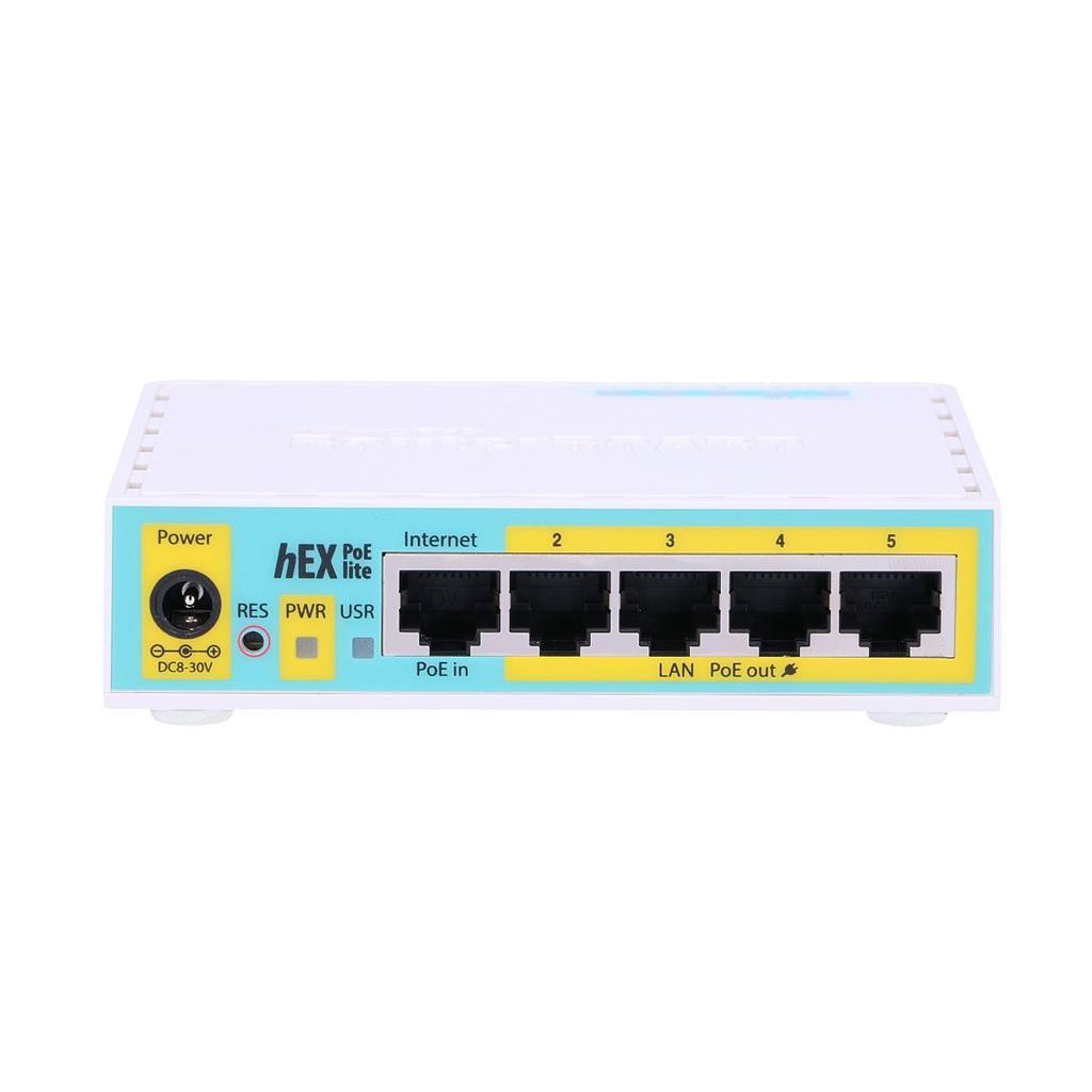 MikroTik RB750UPr2 hEX PoE lite L4 64MB RAM, 5xLAN, 1xUSB, port 2-5PoE output 1A MT RB750UPr2
