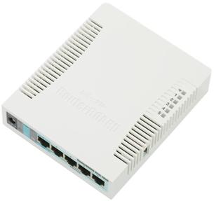 MIKROTIK RouterBOARD 951G-2HnD + L4 (600MHz, 128MB RAM, 5xGLAN switch, 1x 2,4GHz, plastic case, zdroj) RB951G-2HND