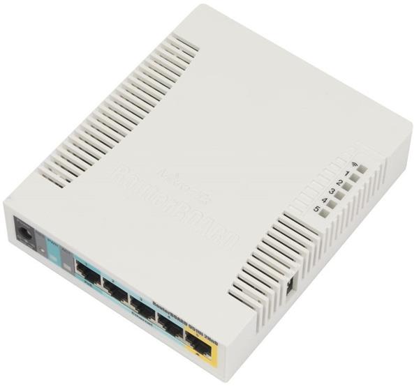 MIKROTIK RouterBOARD 951Ui-2HnD + L4 (600MHz, 128MB RAM, 5xLAN switch, 1x 2,4GHz, plastic case, zdroj) RB951UI-2HND