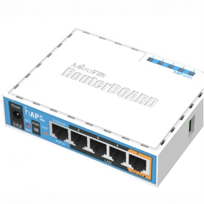 MIKROTIK RouterBOARD hAP + L4 (650MHz, 64MB RAM, 5xLAN switch, 1x 2,4GHz, plastic case, zdroj) RB951UI-2ND