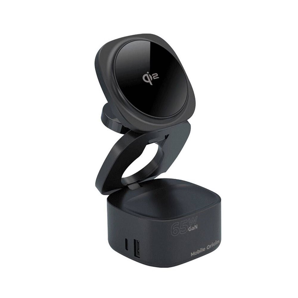 Mobile Origin 65W GaN 5-in-1 Foldable Qi2 Charger PW1 - Black MO-51-FDCH-PW1