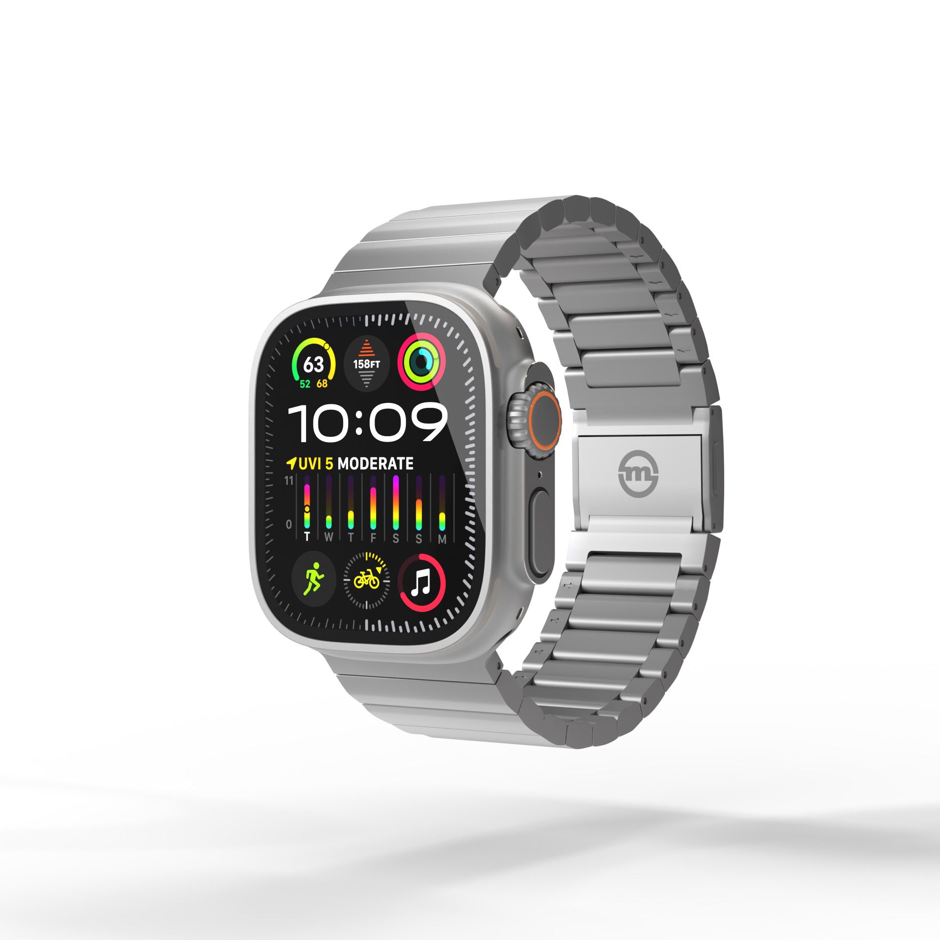 Mobile Origin remienok Titanium Band pre Apple Watch Ultra - Natural Titanium AWTB-TITAN-SLV