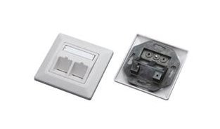modulárna zásuvka OPTIX pro 2 x RJ45 pod omietku biela