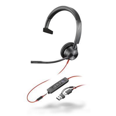 Monofónna náhlavná súprava Poly Blackwire 3310 MS USB-C/A 8X216AA
