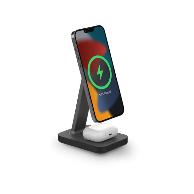 Mophie Snap+ bezdrôtová nabijací stojan 2v1 kompatibilný s MagSafe -čierny 401309751