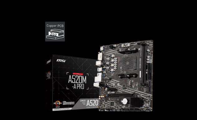 MSI A520M-A PRO / AMD A520 / AM4 / 2x DDR4 / M.2 / HDMI / DVI-D / mATX 7C96-001R
