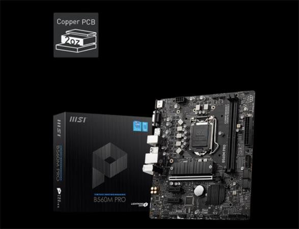 MSI B560M PRO / LGA 1200 / Intel B560 / 2x DDR4 DIMM / M.2 / VGA / HDMI / DP / mATX