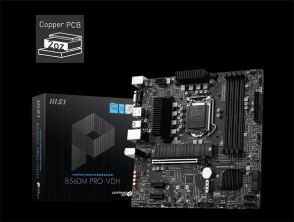 MSI B560M PRO-VDH / LGA 1200 / Intel B560 / 4x DDR4 DIMM / 2x M.2 / HDMI / DP / mATX