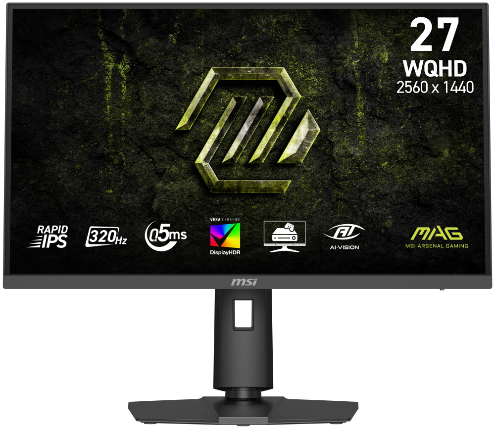 MSI Gaming MAG 274QPF X32/ 27"/ 2560x1440/ IPS/ 0,5ms/ 320Hz/ 300cd/m2/ 1100:1/ HDMI/ DP/ VESA/ PIVOT/ černý