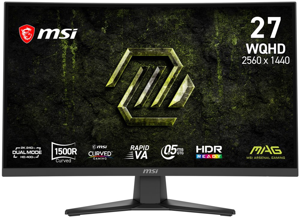 MSI Gaming MAG 275CQDF X24/ 27"/ 2560x1440/ VA/ 0,5ms/ 240Hz/ 300cd/m2/ 5000:1/ HDMI/ DP/ VESA/ černý