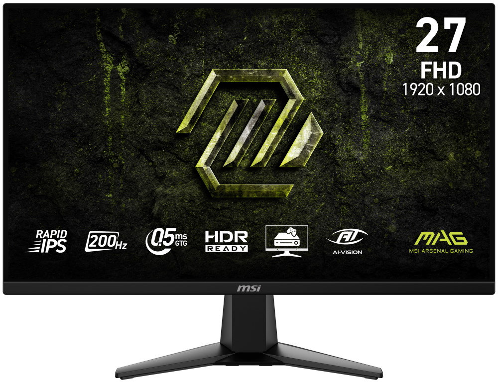 MSI Gaming MAG 275F E20/ 27"/ 1920x1080/ IPS/ 0,5ms/ 200Hz/ 300cd/m2/ 1000:1/ HDMI/ DP/ VESA/ černý