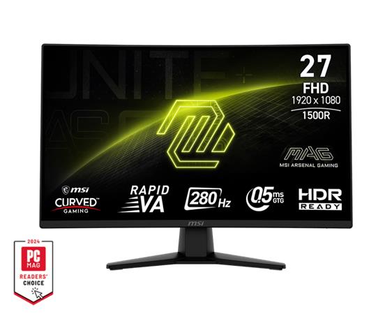 MSI Gaming monitor MAG 274CXF 27" Rapid VA zakřivený/FHD/280Hz/0,5ms/2xHDMI/DP/černá