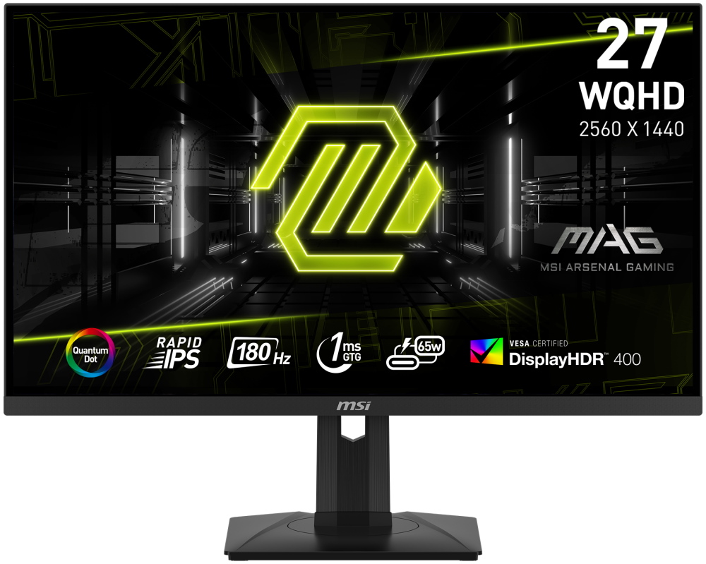 MSI Gaming monitor MAG 274QRF QD E2, 27" Rapid IPS/2560x1440 (WQHD)/180Hz/1ms/DP/2xHDMI/USB-C/USB/Výškově nast./pivot