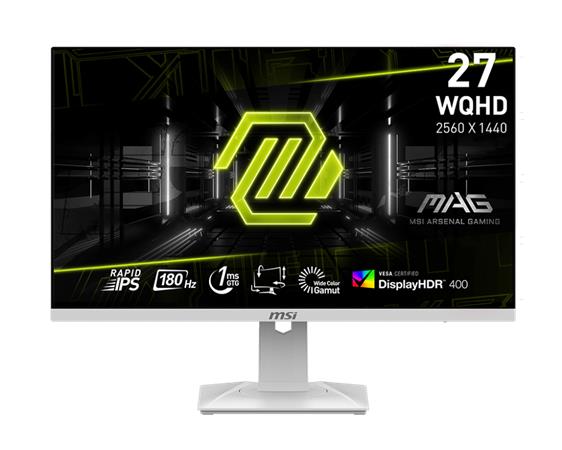MSI Gaming monitor MAG 274QRFW, 27" Rapid IPS/2560x1440 (WQHD)/ 180Hz/1ms/2x HDMI/DP/Výškově nastavitelný/Pivot