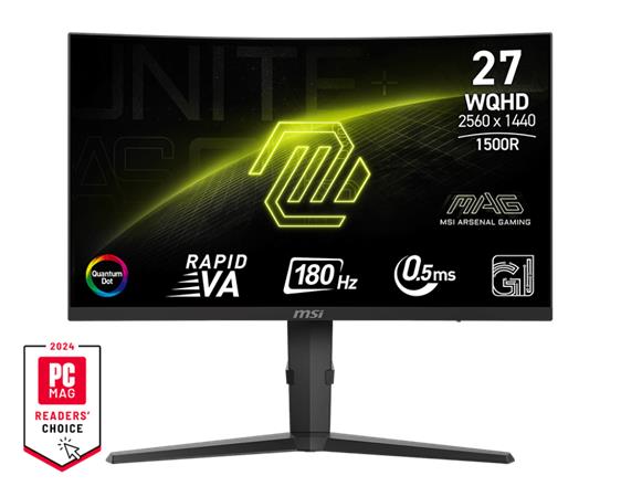 MSI Gaming monitor MAG 275CQRF QD E2 27" Rapid VA zakřivený/2560x1440 WQHD/180Hz/0,5ms/2xHDMI/DP/USB-A,B,C/Výšk.nast./č