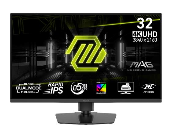 MSI Gaming monitor MAG 322URDF E16 31,5" Rapid IPS/3840 x 2160 UHD/160Hz/0,5ms/2xHDMI/DP/USB-A,B/Výšk.nast./Pivot/černá