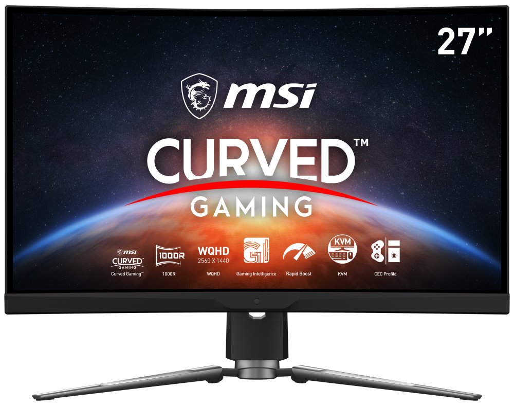 MSI Gaming monitor MPG ARTYMIS 273CQR QD, 27"zakřivený /2560x1440 (WQHD)/VA LED, 165Hz/1ms/3000:1/400cd / m2/ 2xHDMI/DP
