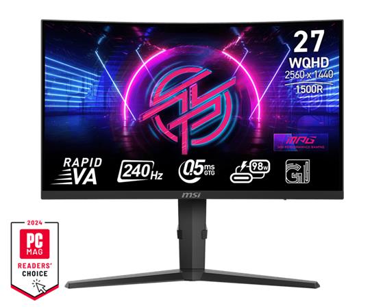 MSI Gaming MPG 275CQRXF/ 27"/ 2560x1440/ VA/ 0,5ms/ 240Hz/ 400cd/m2/ 4000:1/ HDMI/ DP/ USB/ VESA/ černý