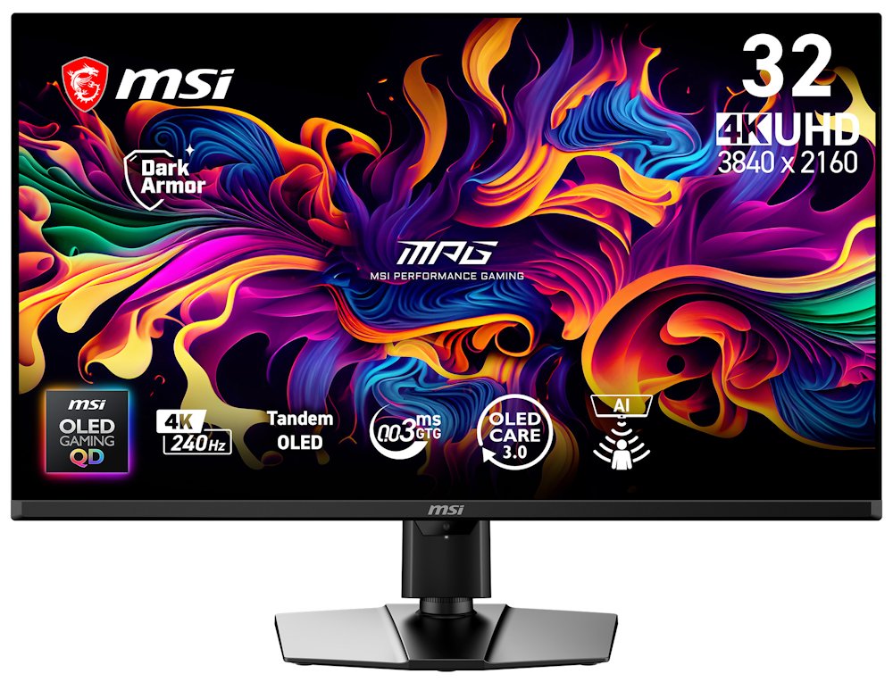 MSI Gaming MPG 322UR QD-OLED X24/ 31,5"/ 3840x2160 / OLED/ 0,03ms/ 240Hz/ 300cd/m2/ 1500000:1/ HDMI/ DP/ VESA/ USB/čern