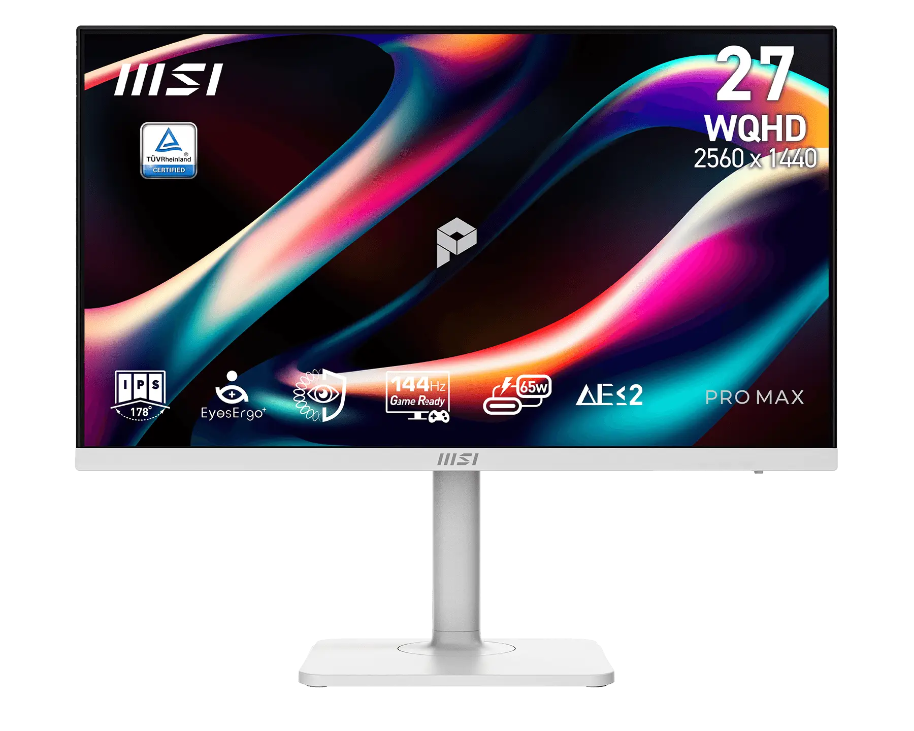 MSI Gaming PRO MAX 271QPHW E14/ 27"/ 2560x1440/ IPS/ 1ms/ 144Hz/ 300cd/m2/ 1500:1/ HDMI/ DP/ USB/ VESA/ bílý