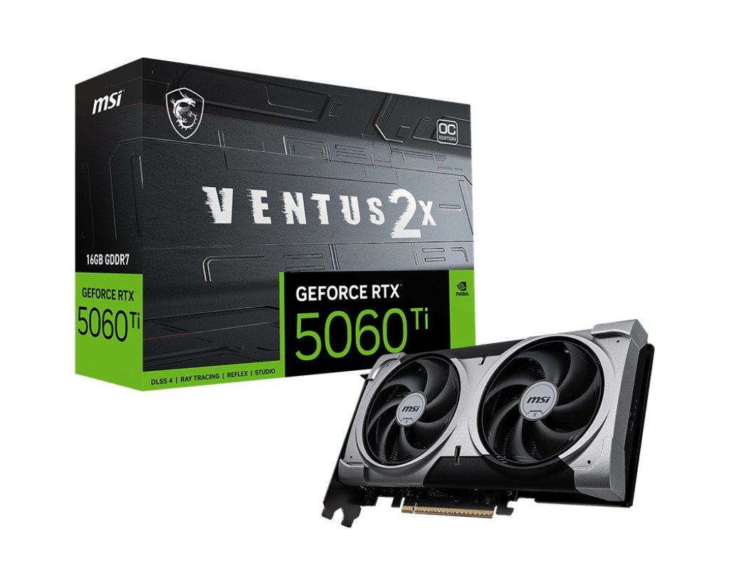 MSI GeForce RTX 5060 Ti VENTUS 2X PLUS/OC/16GB/GDDR7 RTX 5060 Ti 16G VENTUS 2X OC