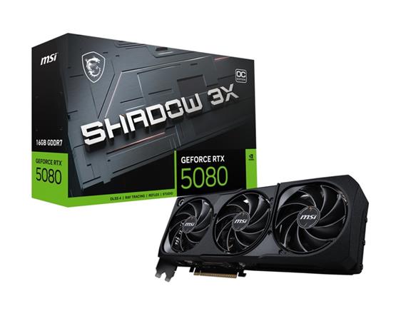 MSI GeForce RTX 5080 SHADOW 3X/OC/16GB/GDDR7 RTX 5080 16G SHADOW 3X OC