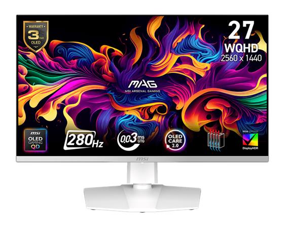 MSI MAG 272QPW QD-OLED X28 gaming monitor 26,5" QD-OLED/2560x1440 (WQHD)/280Hz/0,03ms/2xHDMI/DP/USB-C/Výšk.nast./Pivot/