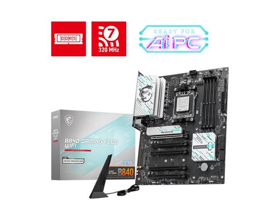 MSI MB Sc AM5 B840 GAMING PLUS WIFI, AMD B840, 4xDDR5, 1xHDMI, WiFi, ATX