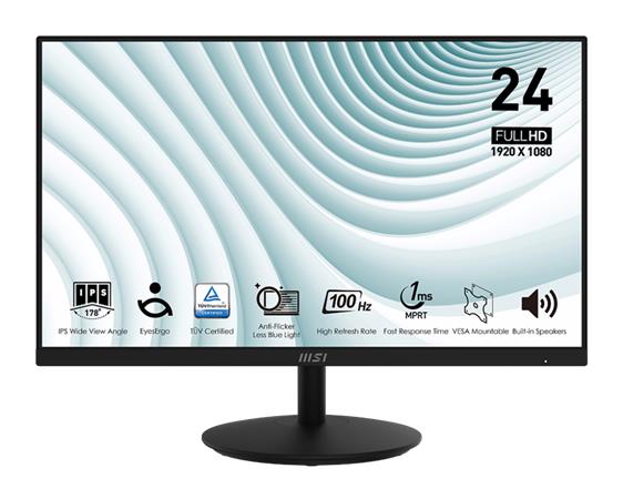 MSI monitor PRO MP242A 23,8" IPS/FHD/100Hz/1ms/HDMI/DP/VGA/černá