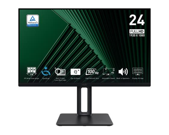 MSI monitor PRO MP245PG 23,8" IPS/FHD/100Hz/1ms/HDMI/DP/VGA/výšk.nastavitelný/pivot/černá